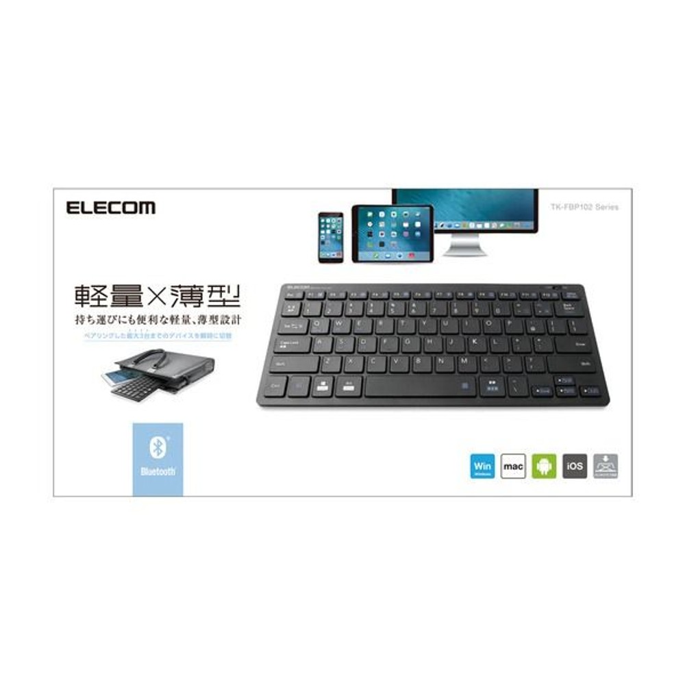 エレコム　ＴＫーＦＢＰ102ＢＫ　ＢＬＵＥＴＯＯＴＨ, ブラック, 78キー（日本語配列）