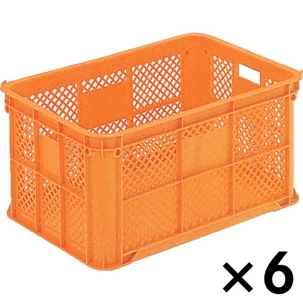 サンコー サンテナーＢ＃80　オレンジ ×6個セット【メーカー直送・代引不可】【法人限定】, オレンジ, 6P