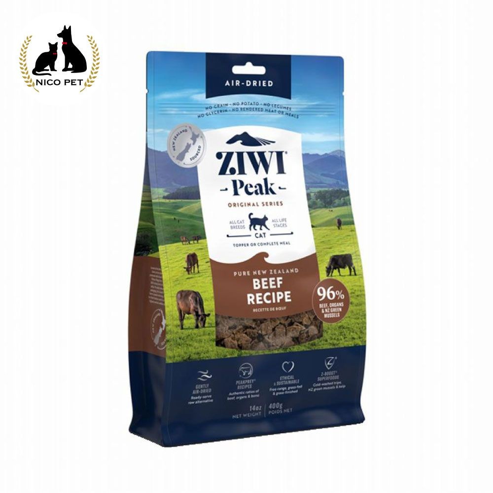 ZiwiPeak エアドライ・キャットフード グラスフェッドビーフ 400g, グラスフェッドビーフ, 400g