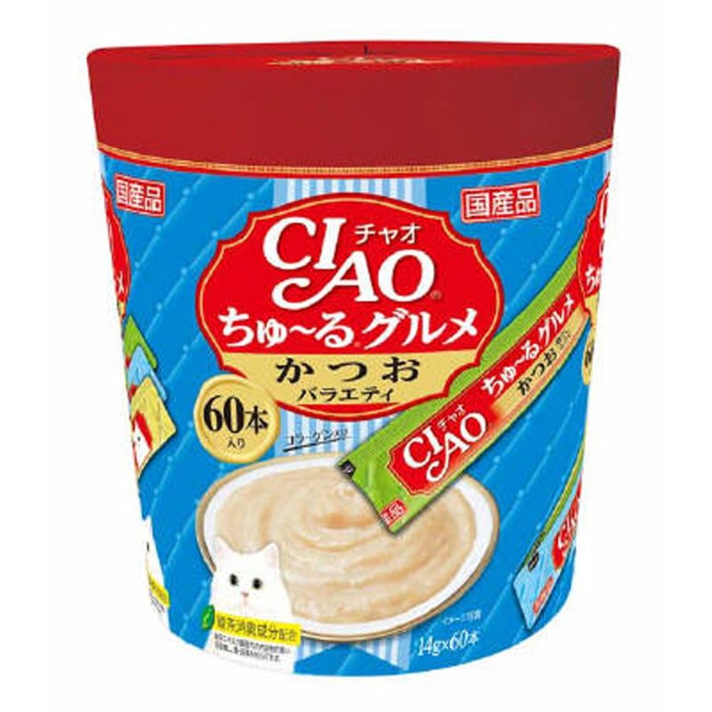 チャオ　ちゅーる　グルメかつおバラエティ　14ｇ&times;60, グルメかつおバラエティ, 14g&times;60P