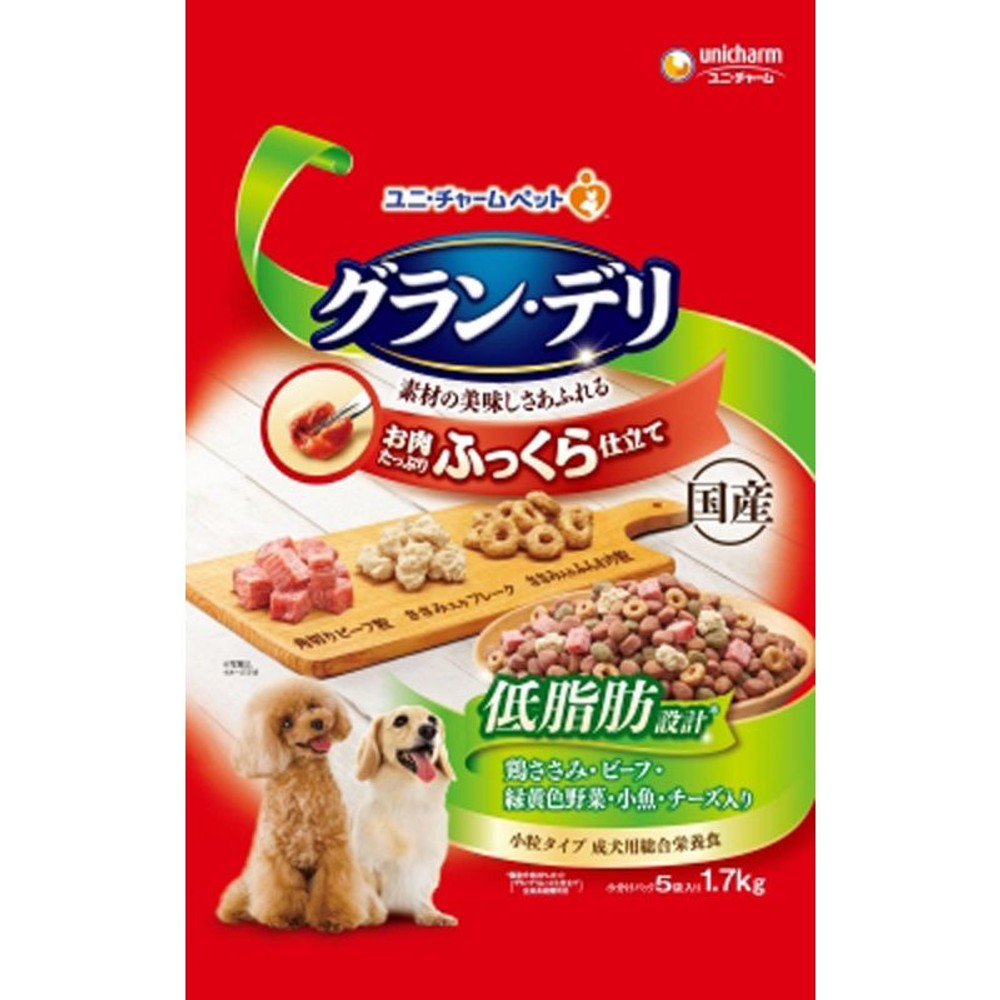 ユニチャーム　グランデリふっくら低脂肪鶏ささみ1．7ｋｇ, 低脂肪鶏ささみ, 1.7kg