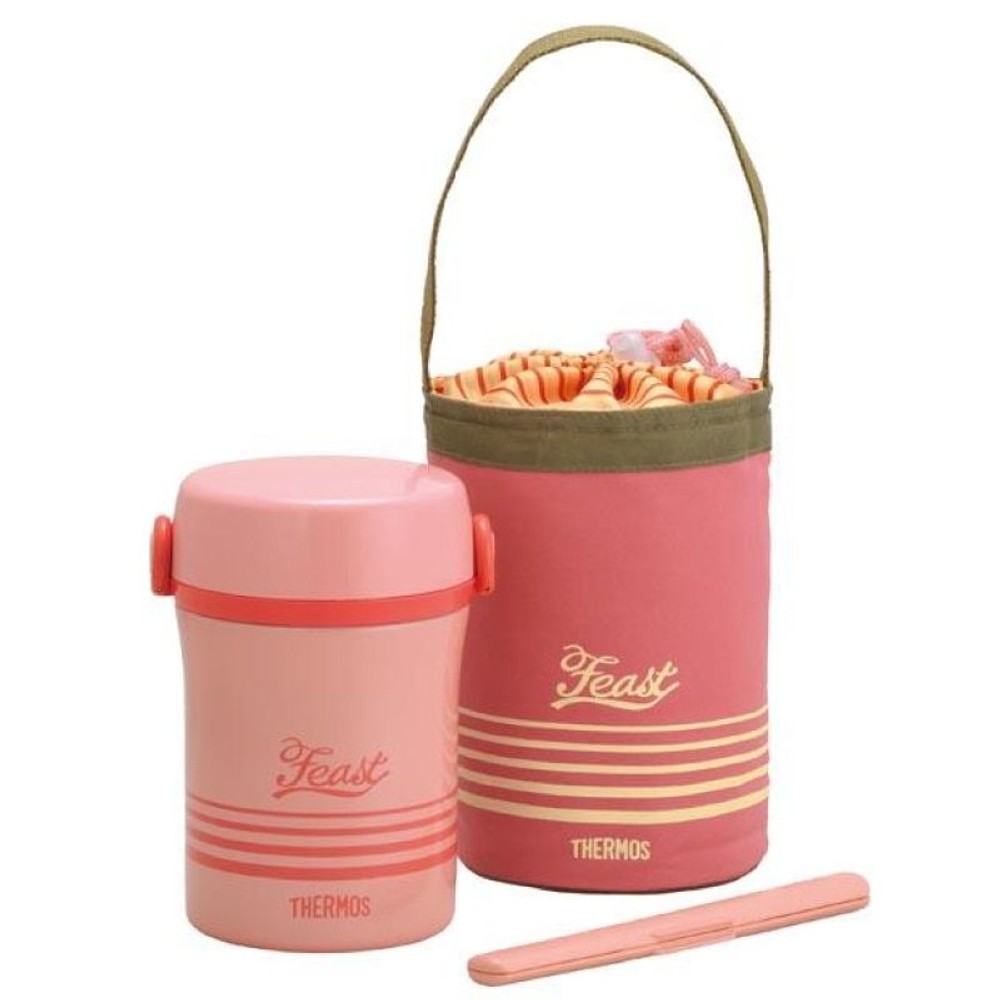 サーモス　ランチジャー　ＪＢＣー８０１　コーラルピンク, コーラルピンク, お茶碗約1.3杯分