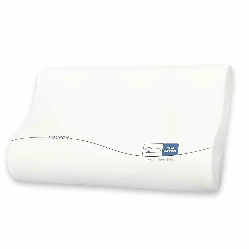 生まくらプポン ネックサポートタイプ, ホワイト, 幅550mm&times;奥行350mm&times;高さ80mm