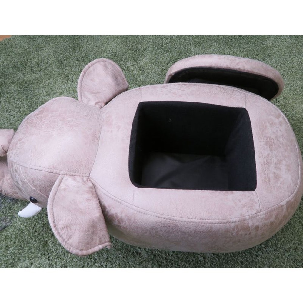 動物スツール収納付　ゾウ, 象, (約)幅36&times;奥行70&times;高さ36cm