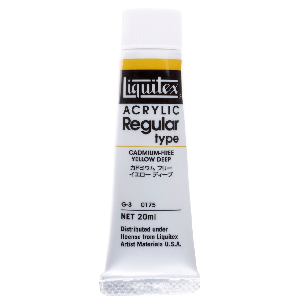 【水性アクリル絵具】リキテックスレギュラー6号チューブ(20ml) 175カドミウムフリー イエロー ディープ, 175カドミウムフリー イエロー, 6号チューブ(20ml)