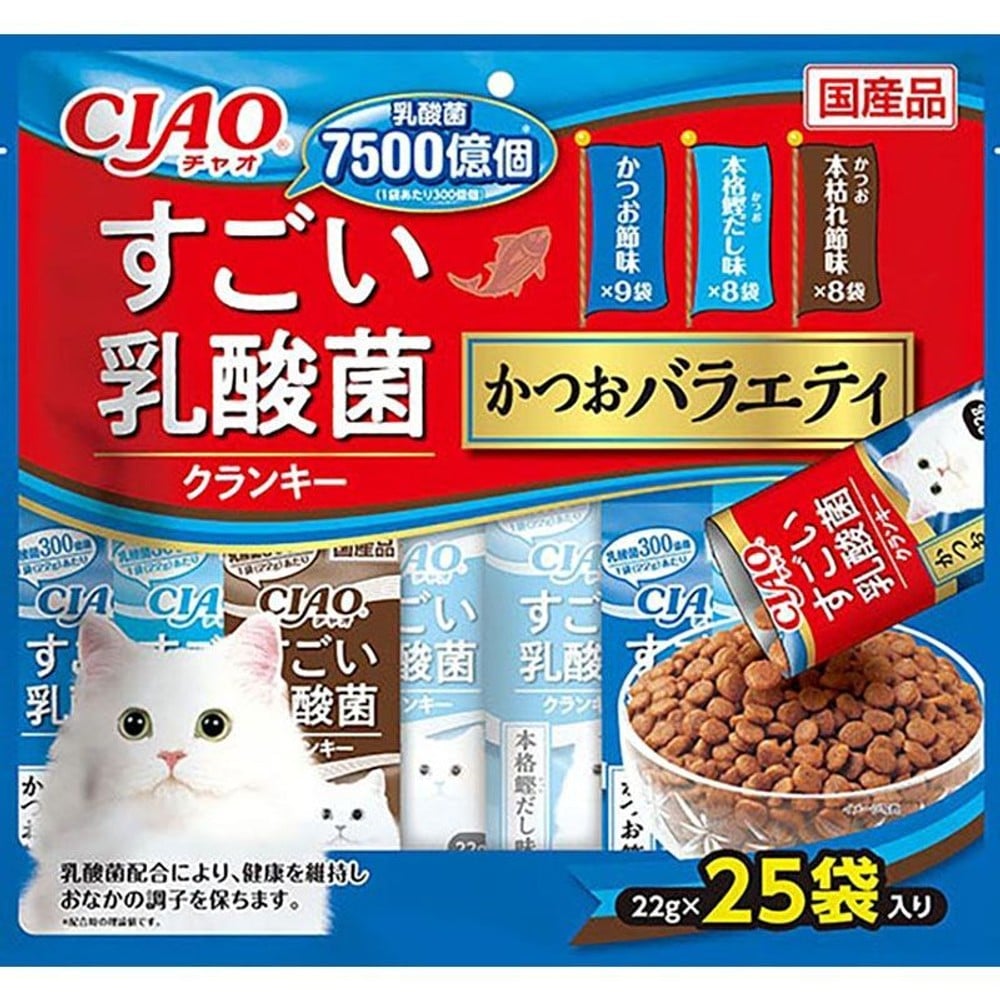チャオ　すごい乳酸菌クランキー　かつおバラエティ　25袋, その他カラー１, その他サイズ１