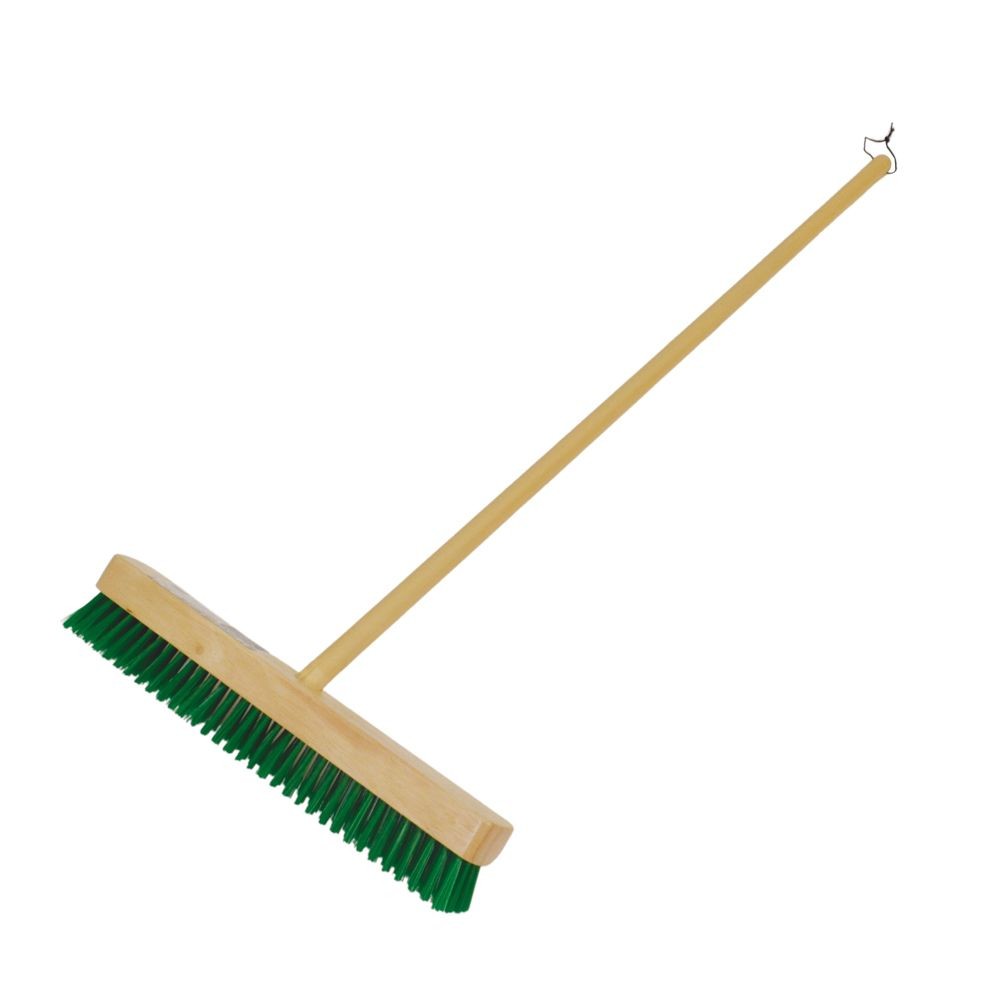 木柄ワイドデッキブラシ, グリーン(45), 45cm