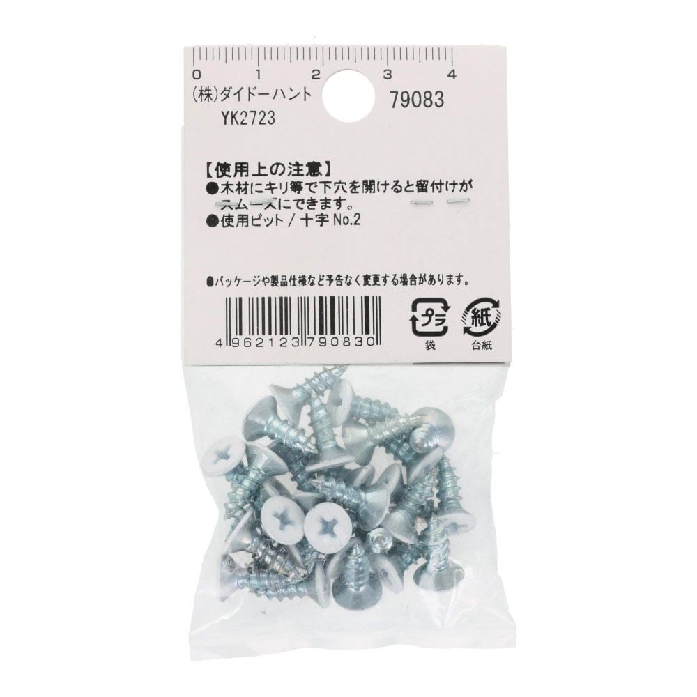 DAIDOHANT タッピングビス 2&times;4専用 JT3-WH 4&times;112mm 28本, ホワイト, 4&times;12mm