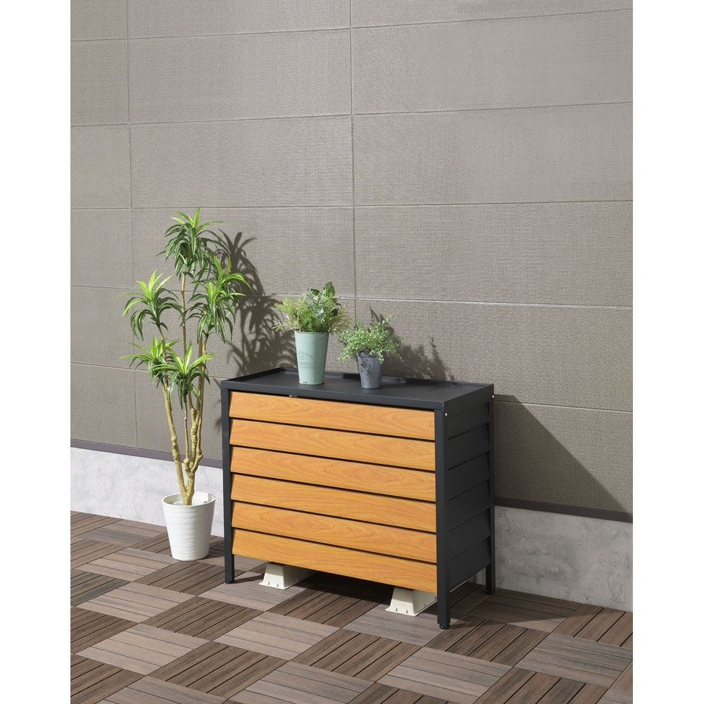 アルミ室外機カバー  ルーバー標準【メーカー直送・代引不可】, ホワイト, 標準