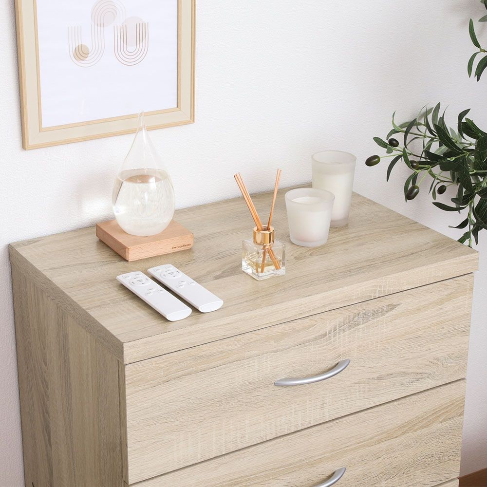 不二貿易 ラルゴ　チェスト　オーク【メーカー直送・代引不可】, オーク, 幅600mm&times;奥行415mm&times;高さ800mm