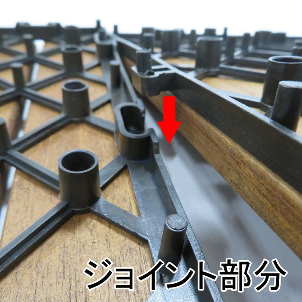 ジョイント式ウッドパネル, クロス(アカシア), 6個セット