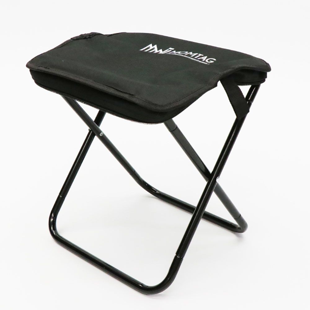 MOMTAG 折りたたみチェア ブラック, ブラック, 幅300mm×奥行270mm×高さ300mm