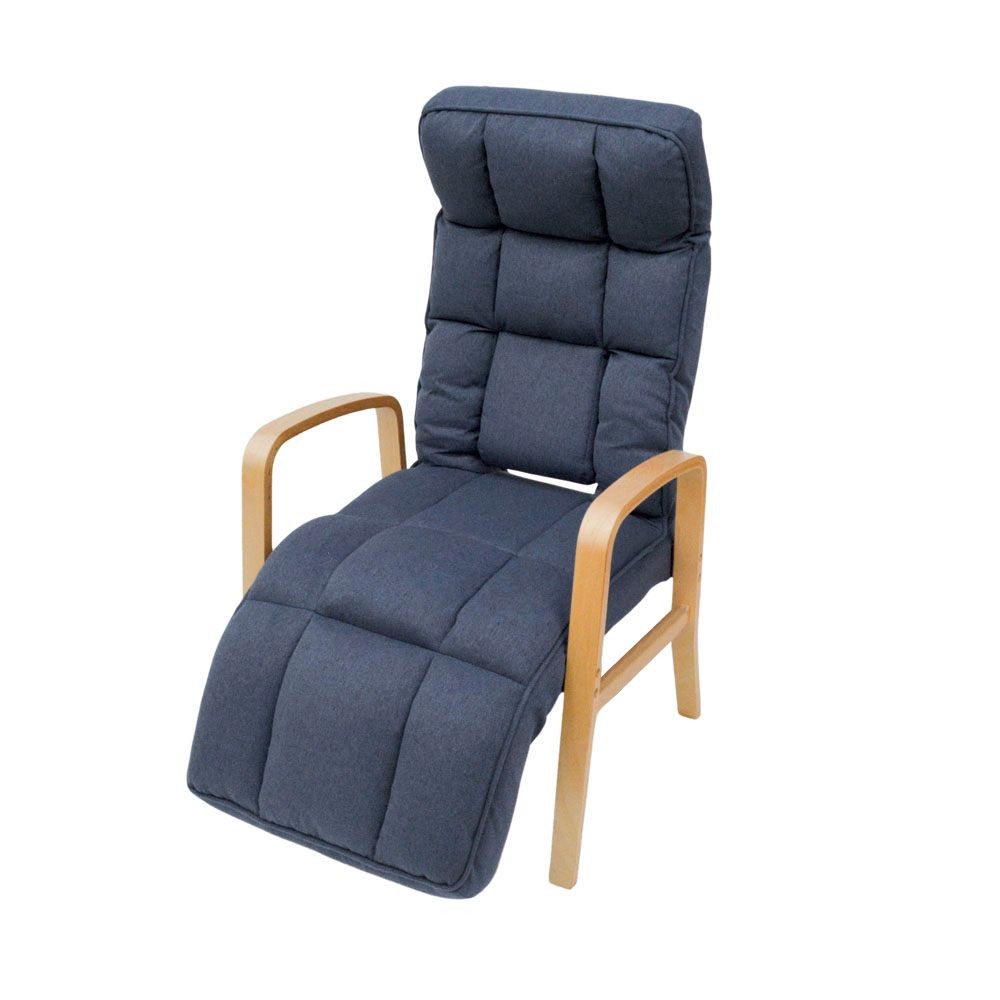 腰楽脚楽リラックスチェア, ネイビー, 幅910mm×奥行535mm×高さ380mm