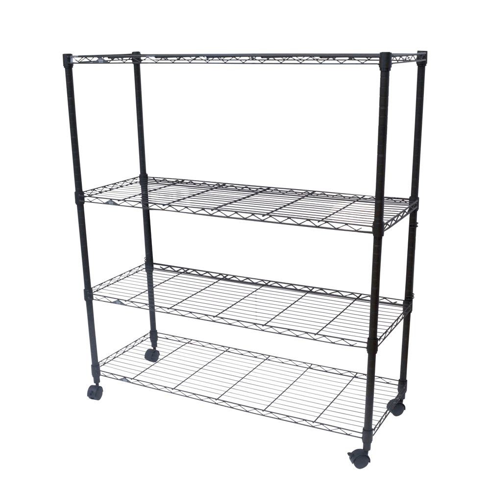 【数量限定】ルミナスノワールフリーラック4段, ブラック60, 60cm幅