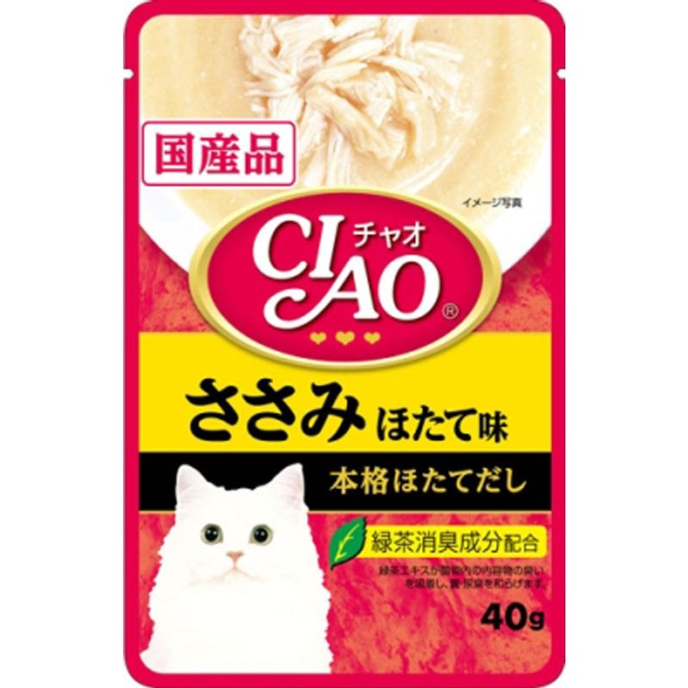 ＣＩＡＯパウチ　ささみ　ほたて味40ｇ, ささみ ほたて味, 40g