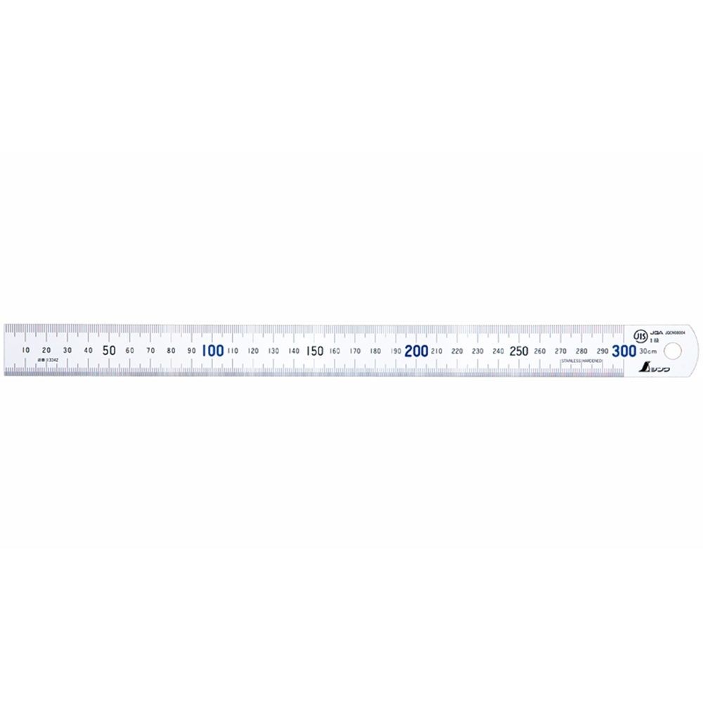 直尺 タフホワイト 30cm青数字入 JIS, ホワイト, 30cm