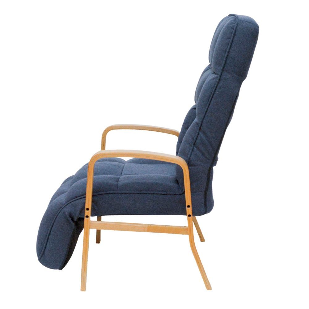 腰楽脚楽リラックスチェア, ネイビー, 幅910mm×奥行535mm×高さ380mm