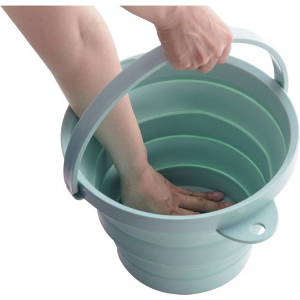折りたたみソフトバケツ, グレー, 8.0L