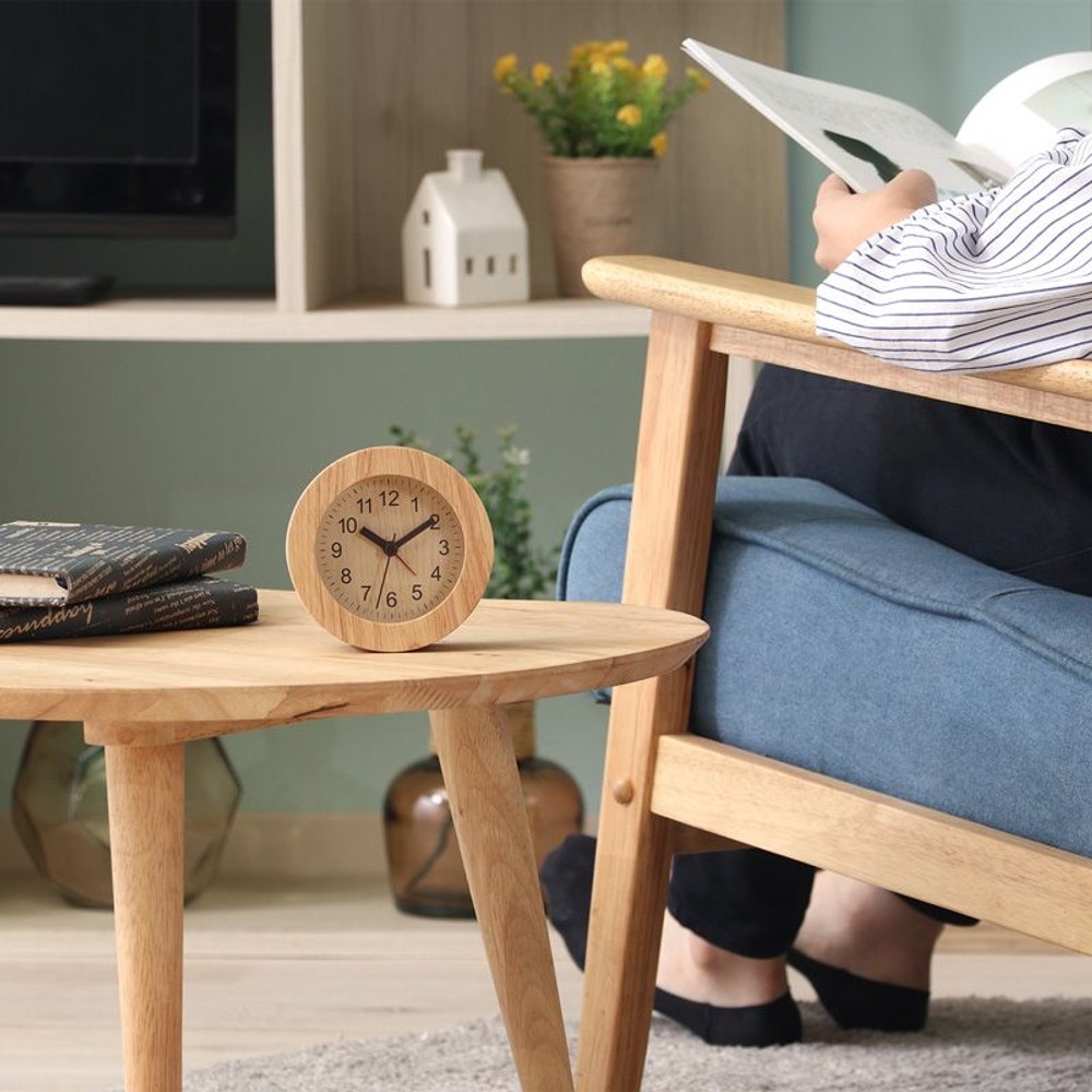置時計 ウッド ラウンド, ナチュラル, その他サイズ１