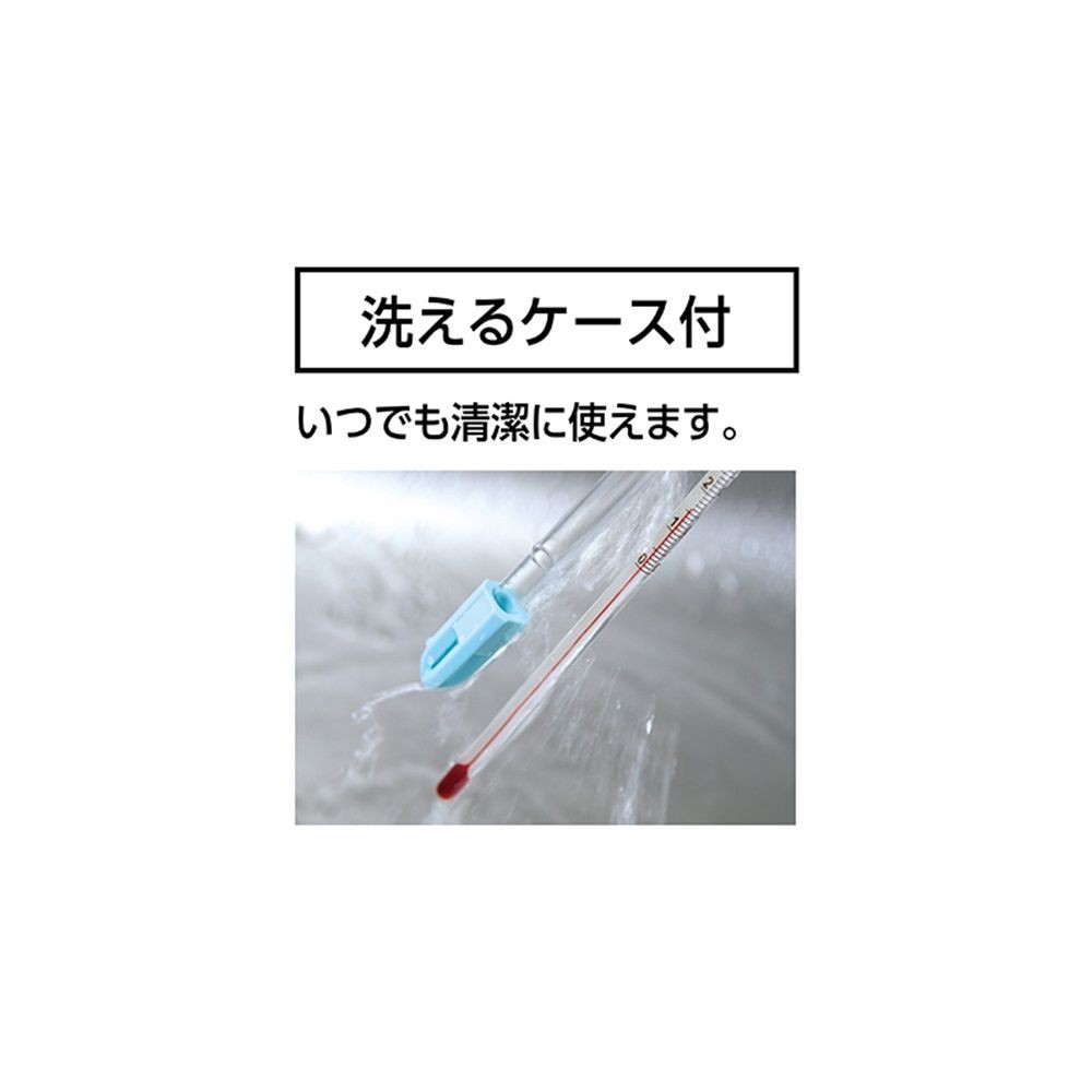 棒状温度計 ガラス製 H-5C 0~100&deg;C 30cm ケース付, 73213, 30cm