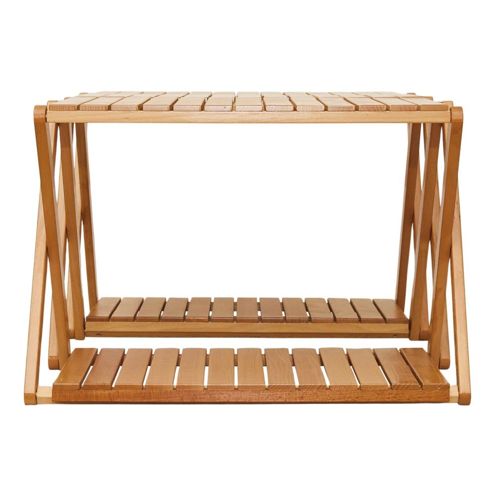 WIZ'A ウィザ　木製フォールディングラック　４段＆テーブル, 天然木, 4段＆テーブル