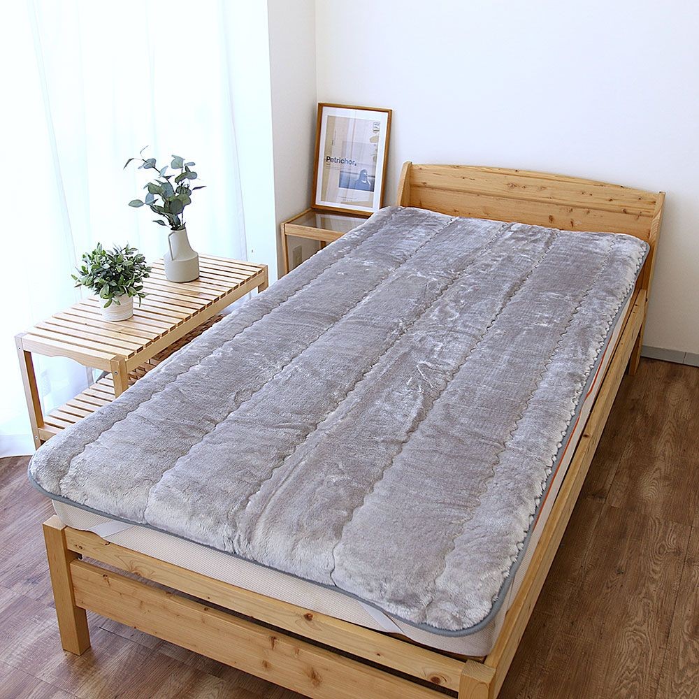 アクリルレーヨン混　敷きパット　１００&times;２０５ｃｍ　グレー, グレー, 100&times;205cm