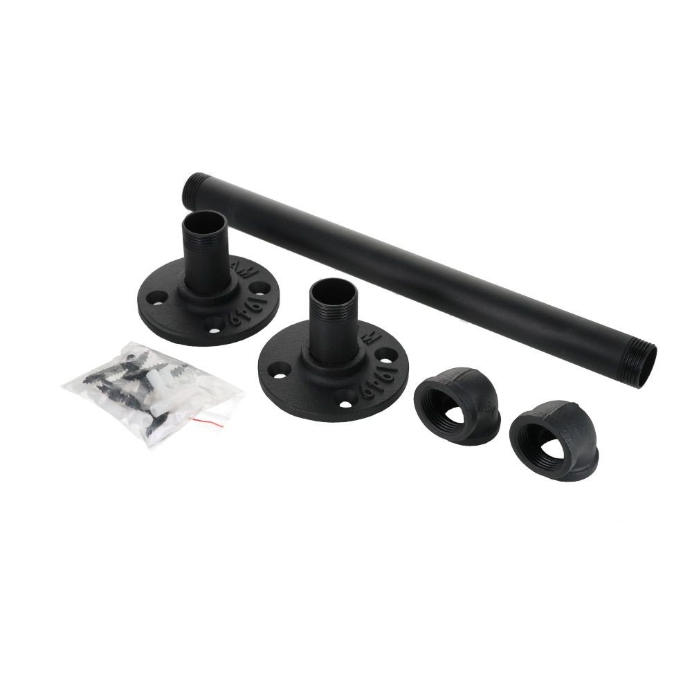 ＤＩＹパイプ黒セット　タオル掛け, ブラック, タオル掛