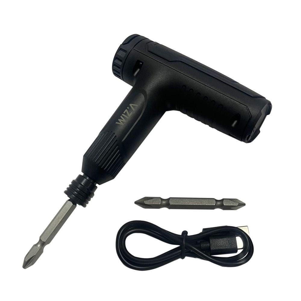 ウイザWIZ'A　３.６Ｖ充電式Ｔ型ドライバー USB充電式 2000mAh WZ-3.6T , 黒, USB充電式