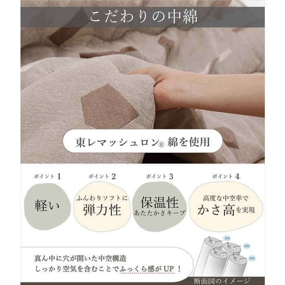 イケヒコ こたつ布団 掛布団 『パール』  ベージュ 【メーカー直送・代引不可】, ベージュ, 200&times;200cm