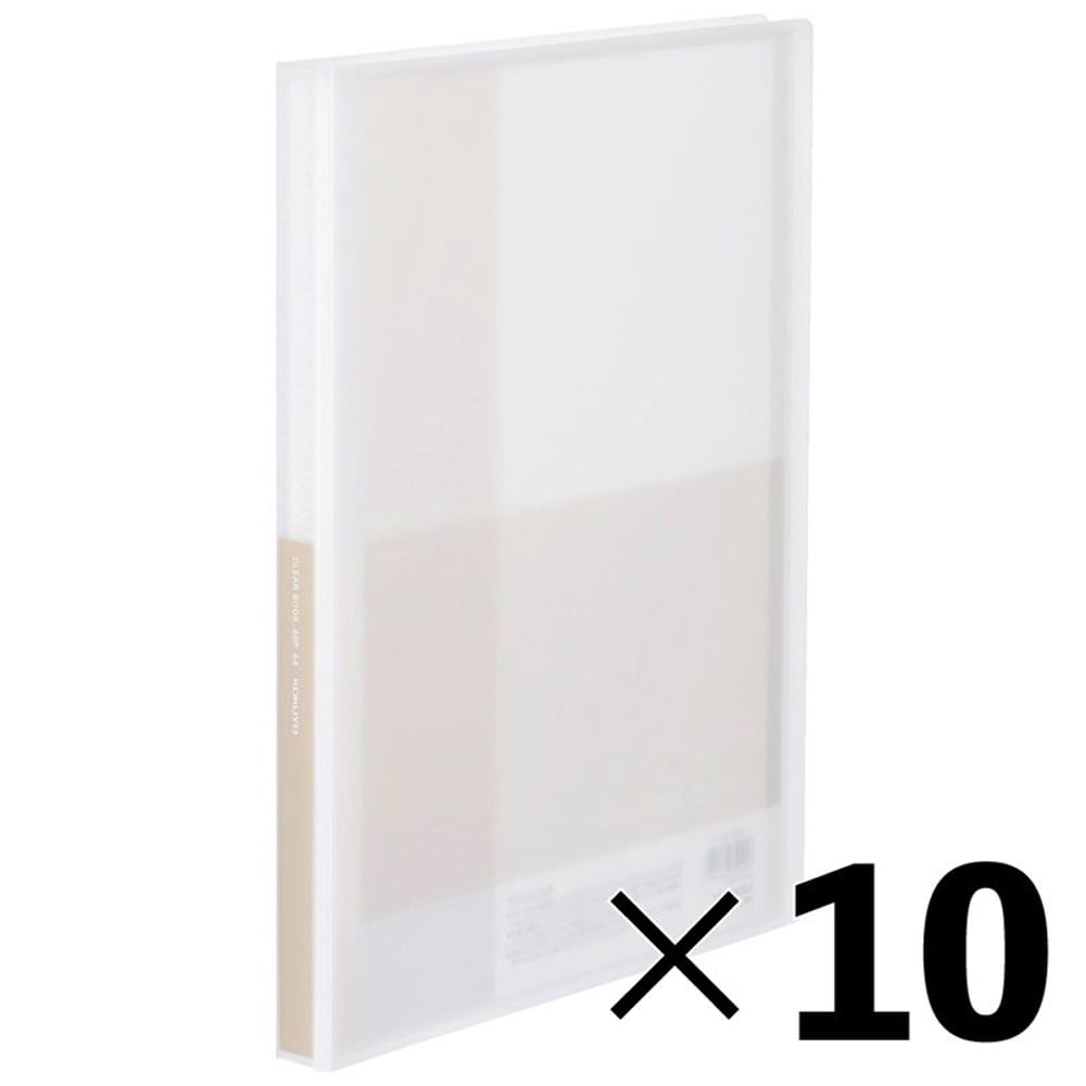 【10冊セット】 商品名： クリヤーブック　Glassele　A4・40枚【メーカー直送・代引不可】, オフホワイト, A4縦