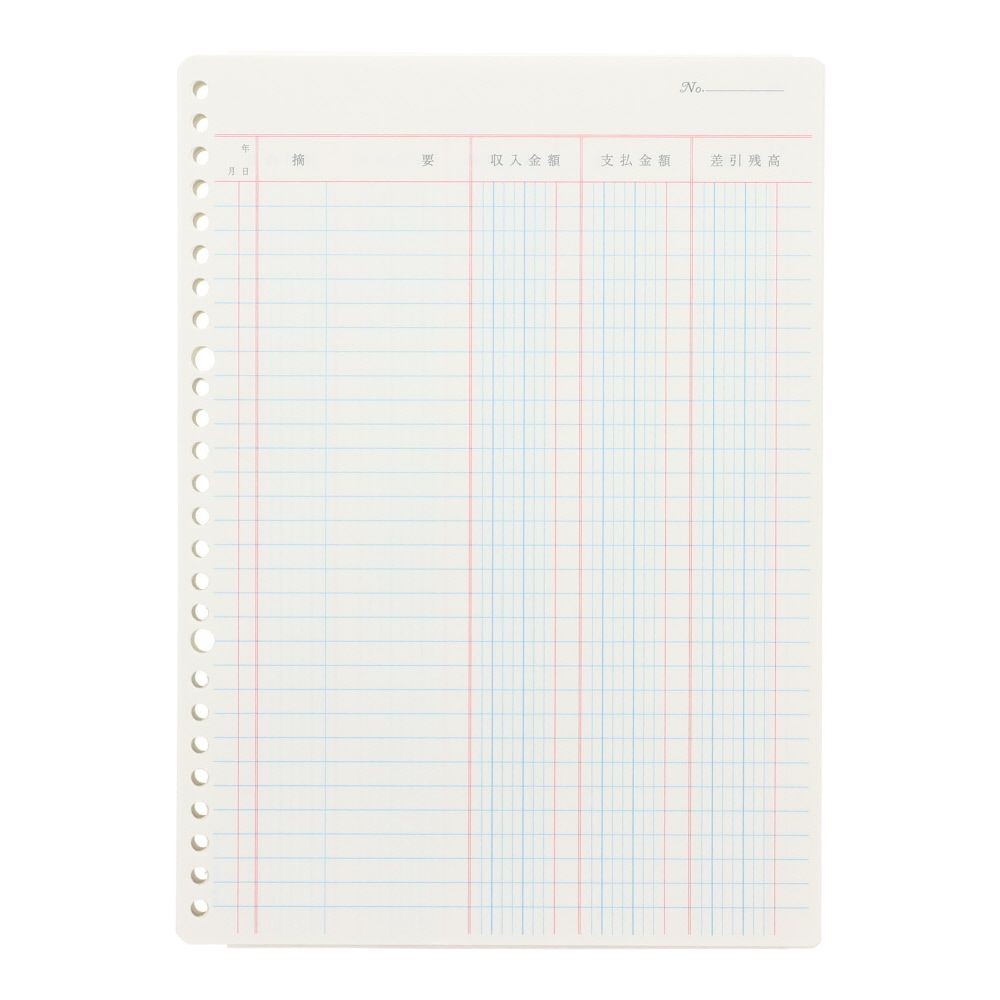 コクヨ　金納出納帳　ルーズリーフ　リｰ101, 3色刷, B5