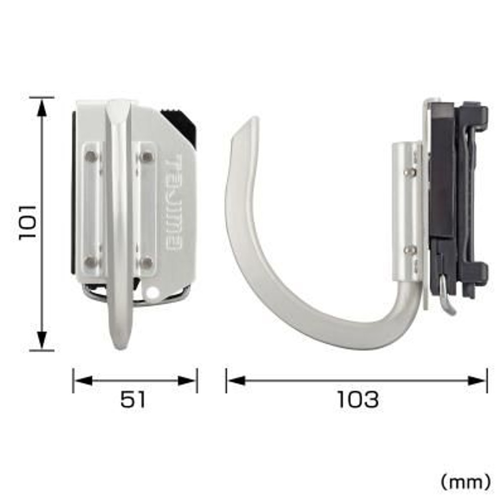 TAJIMA（タジマ）　セフ工具ホルダーアルミ Jフック　SFKHA-J, シルバー, 工具ホルダー