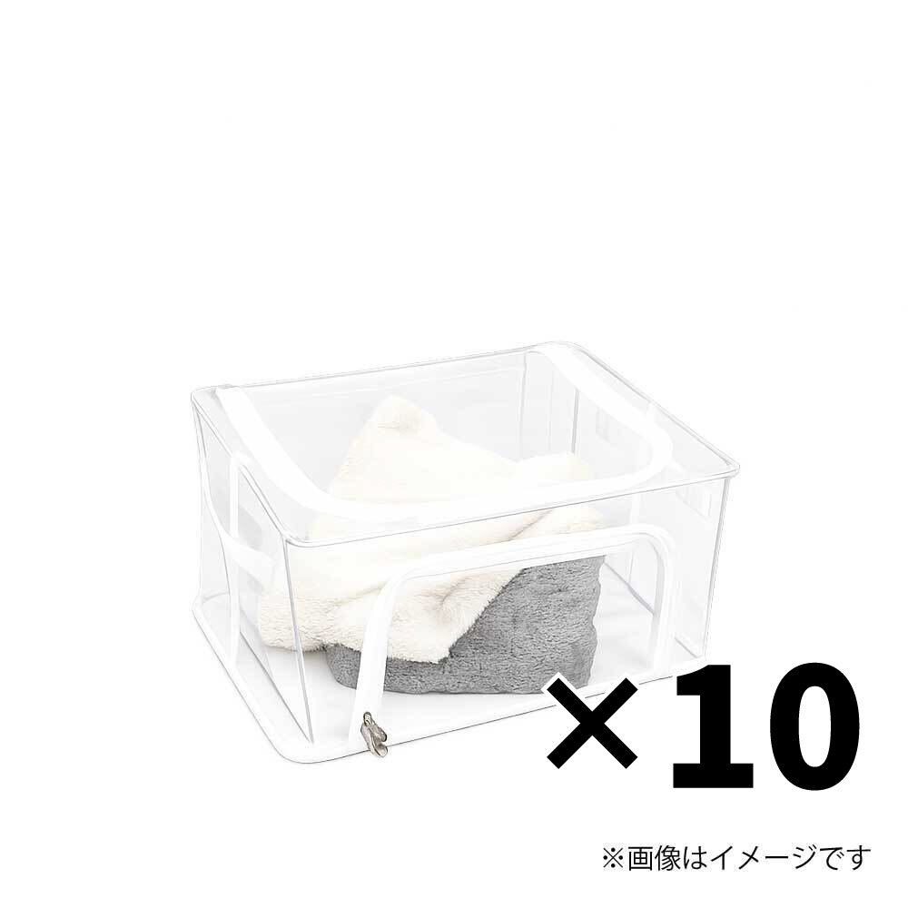 HIRO 　折りたたみ収納BOXクリアS　１０個セット　HDLｰ3601, クリア, S　10個セット