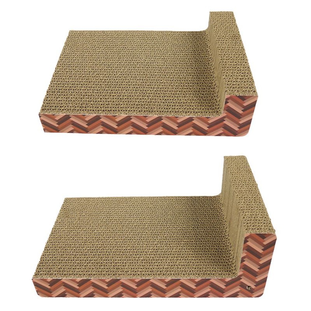 ねこのつめとぎ ブロックタイプ  スクエア スクラッチャー ヘリンボーン, ブラウン, 2.9kg