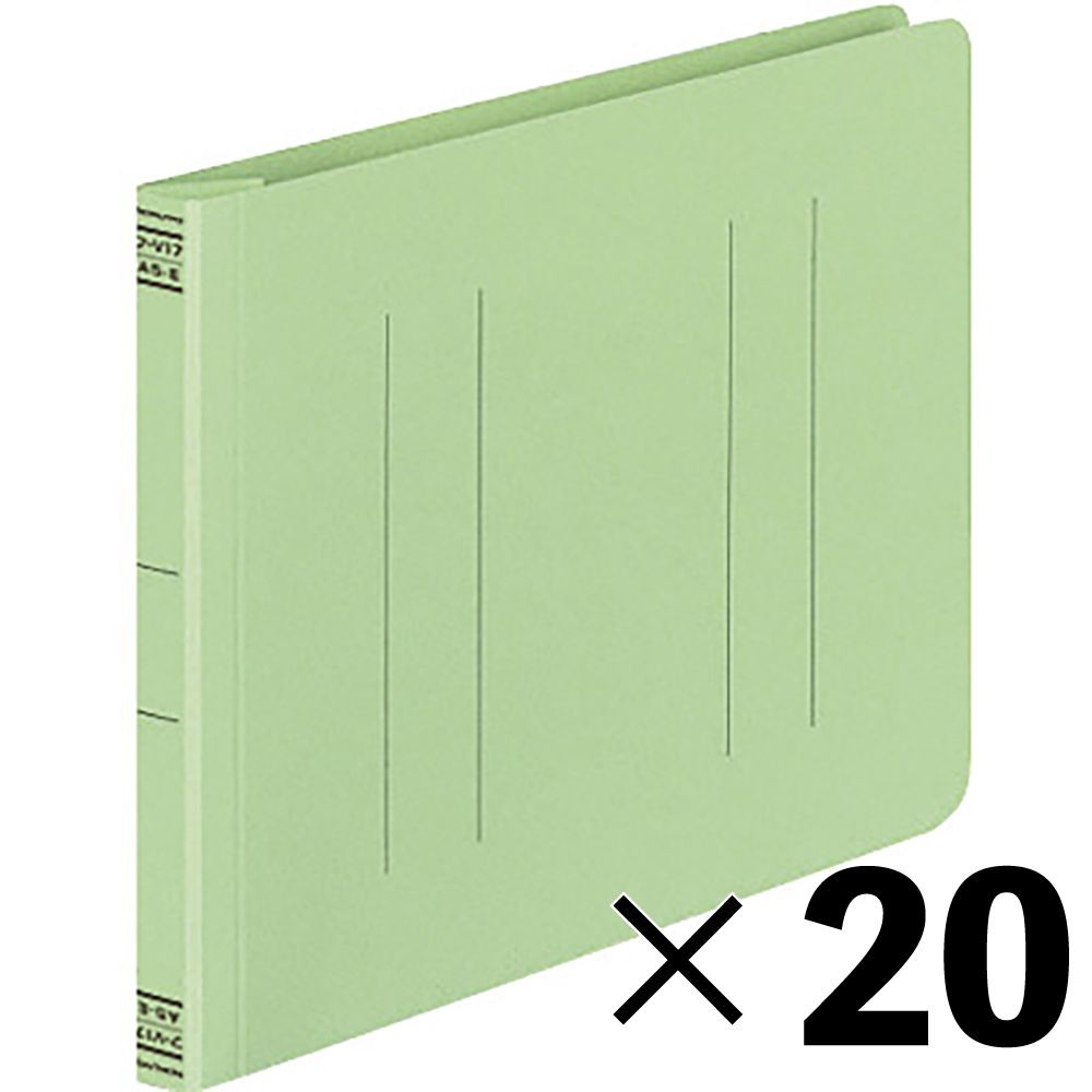 【20冊セット】コクヨ　フラットファイルV樹脂製とじ具A5横 15mmとじ 緑 フ-V17G【メーカー直送・代引不可】
