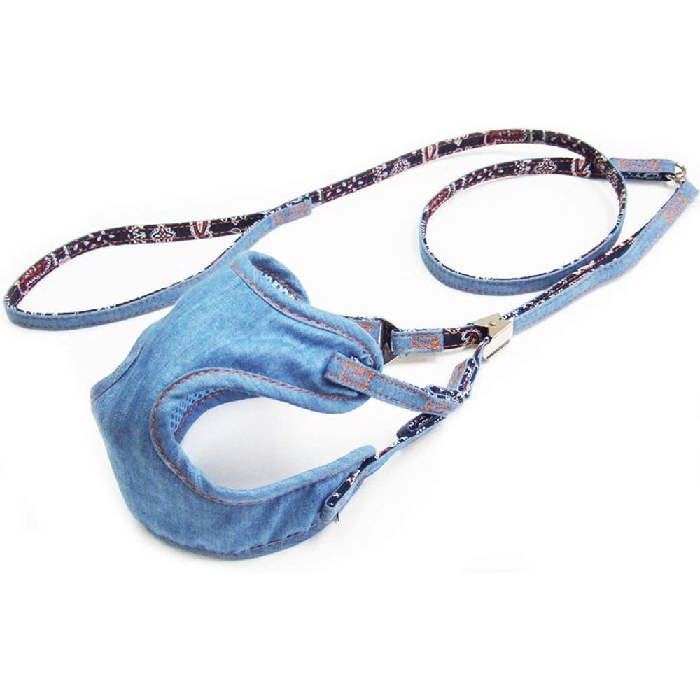 岡野　コットンデニムソフトハーネスリード, ネイビー, 3Sサイズ