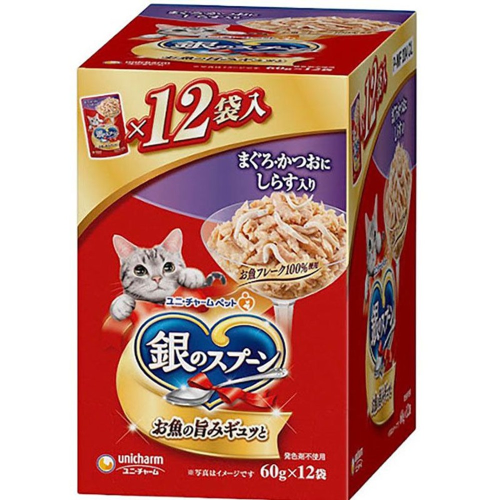 ユニチャーム　銀のスプーンパウチ　しらす60ｇＸ12Ｐ, しらす, 60g×12P