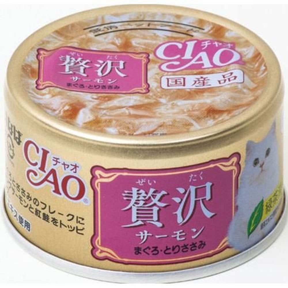 CIAO 贅沢 サーモン まぐろ・とりささみ 80g, まぐろ・とりささみ, 80g