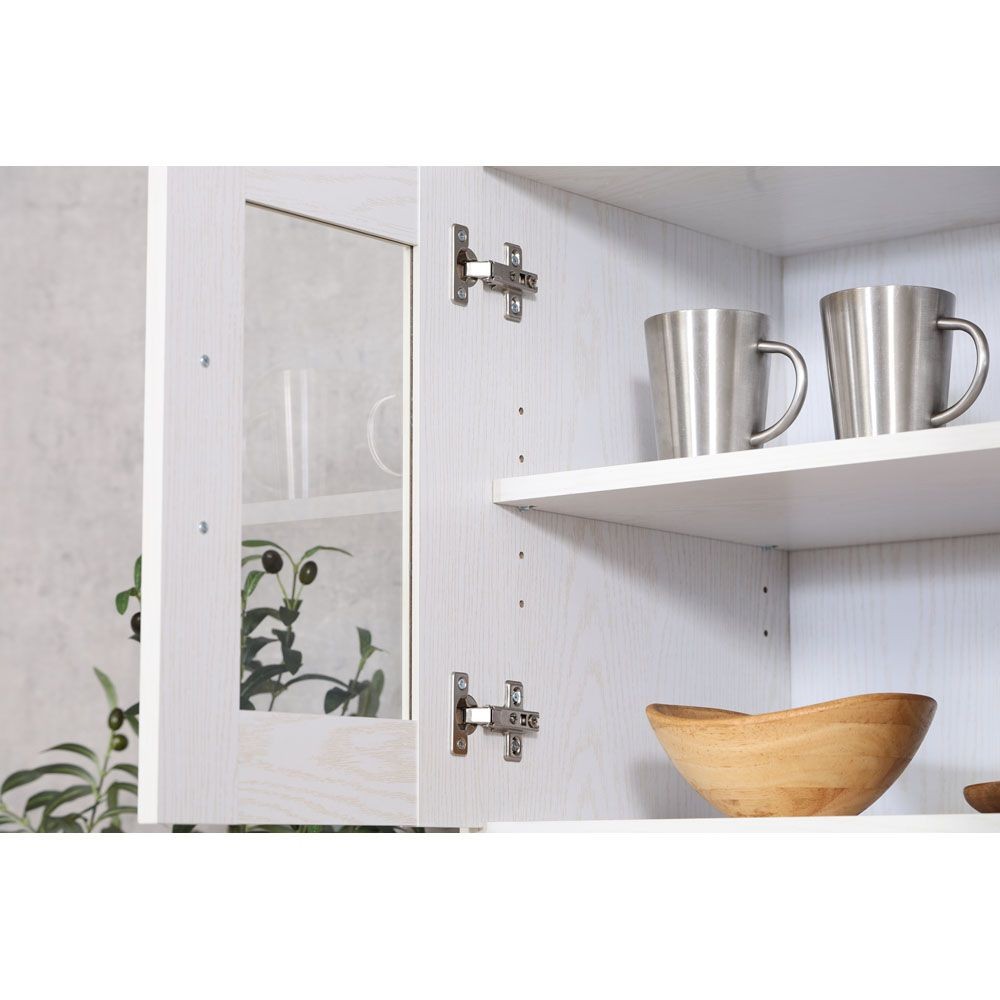 不二貿易 ハイキッチンボード　１８０＊６０　オークＷＨ【メーカー直送・代引不可】, ホワイト, 幅590mm&times;奥行398mm&times;高さ1800mm