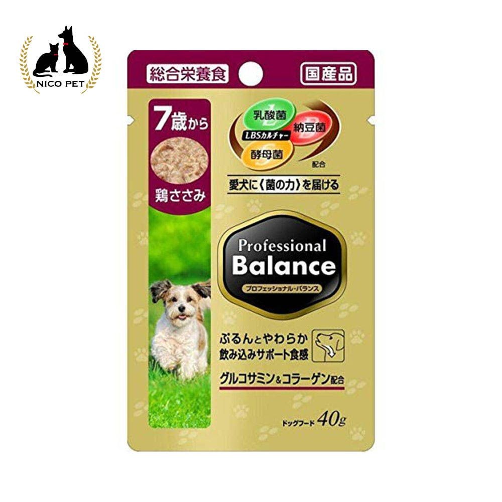 プロフェッショナルバランス パウチ 7歳から 高齢犬用 鶏ささみ 40g, 高齢犬用　鶏ささみ, 40g