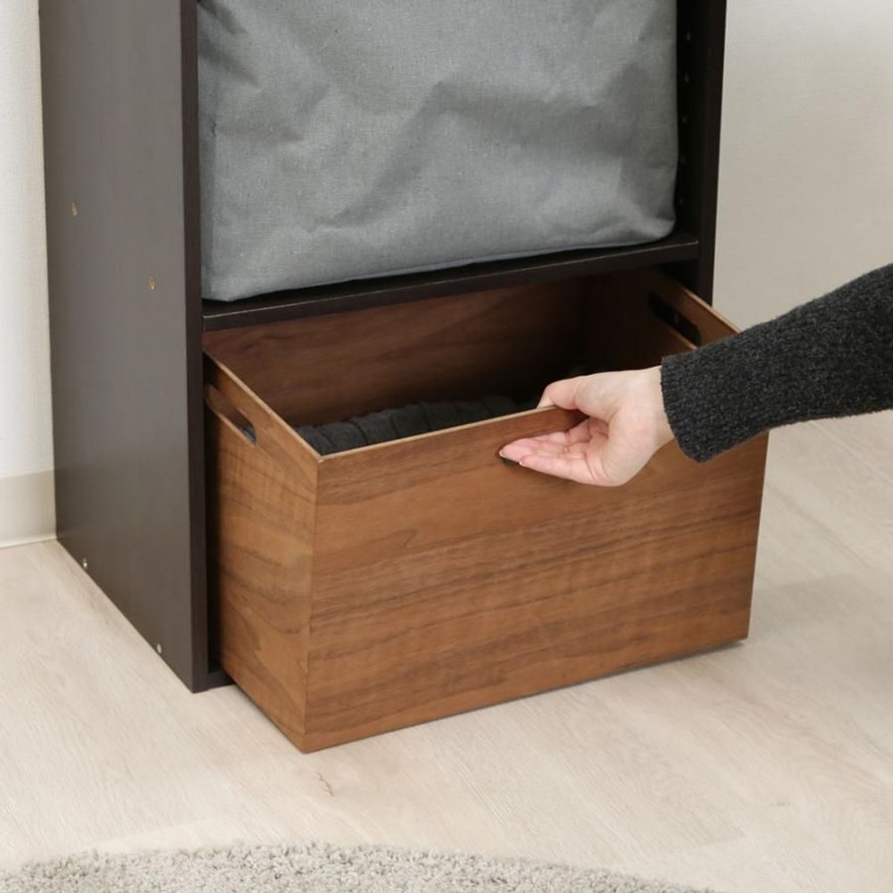 カラーボックス　可動棚3段【メーカー直送・代引不可】, ブラウン, 3段