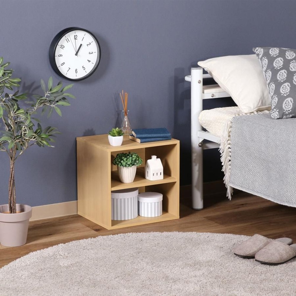 キューブボックス　棚付【メーカー直送 代引不可】, ナチュラル, 1段