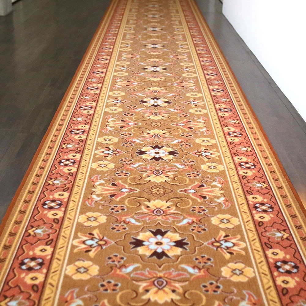 洗える・すべりにくい 防炎廊下敷き GRE 66&times;540cm ベージュ, ベージュ, 66&times;540cm