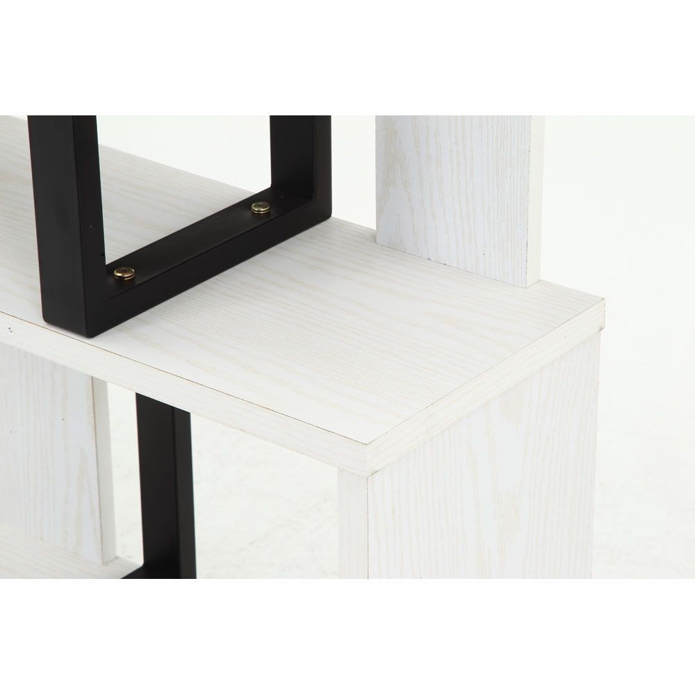 不二貿易 Ｓ字ディスプレイラック　３段　オークＷＨ【メーカー直送・代引不可】, ホワイト, 幅590mm&times;奥行235mm&times;高さ1044mm