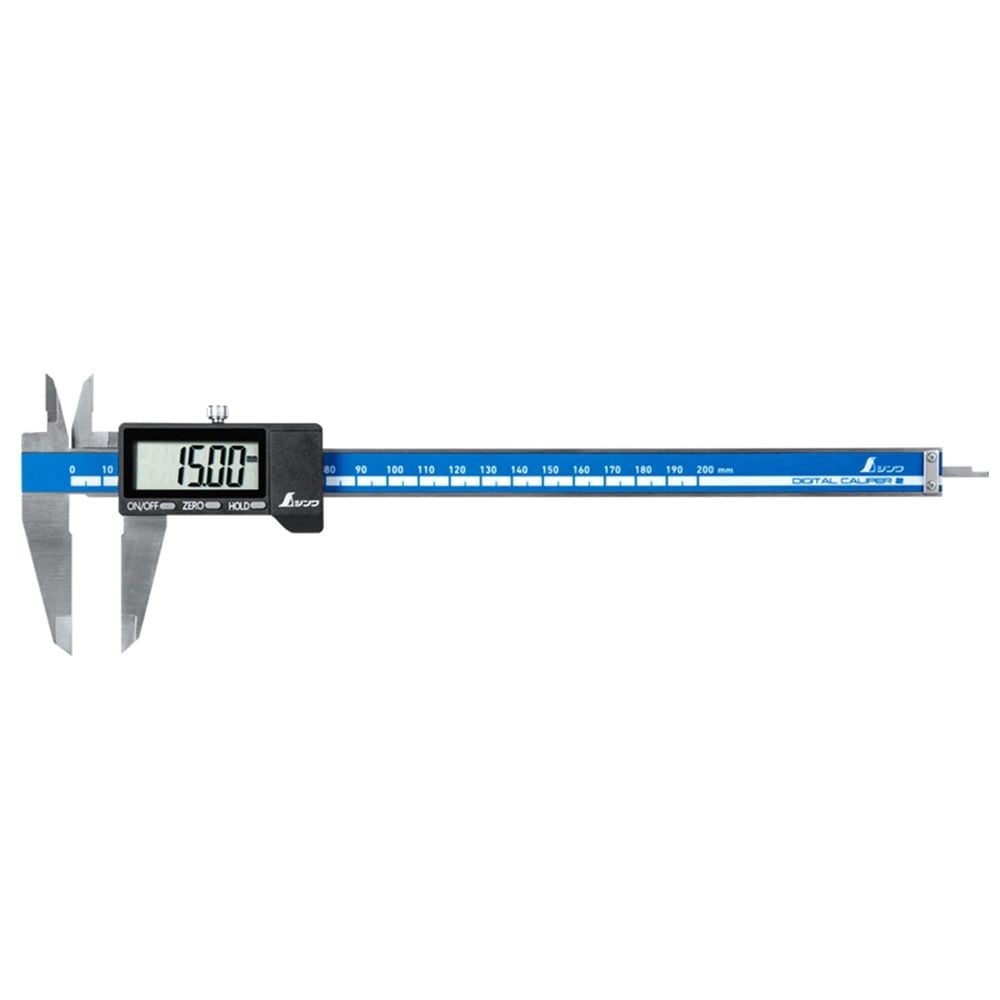 デジタルノギス 大文字2 200mm, ブルー, 200mm