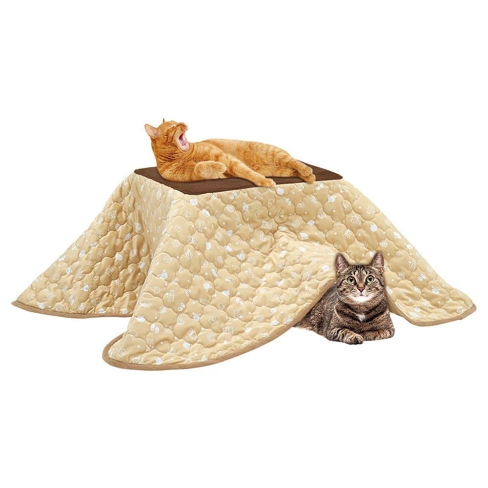 マルカン 遠赤外線にゃんこの和みこたつ Ｌサイズ, ベージュ, 本体：幅505mm×奥行405mm×高さ360mm