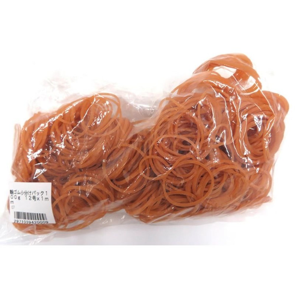 輪ゴム　小分けパック　１００ｇ, アメ色（8号&times;1mm）, 8号&times;1mm