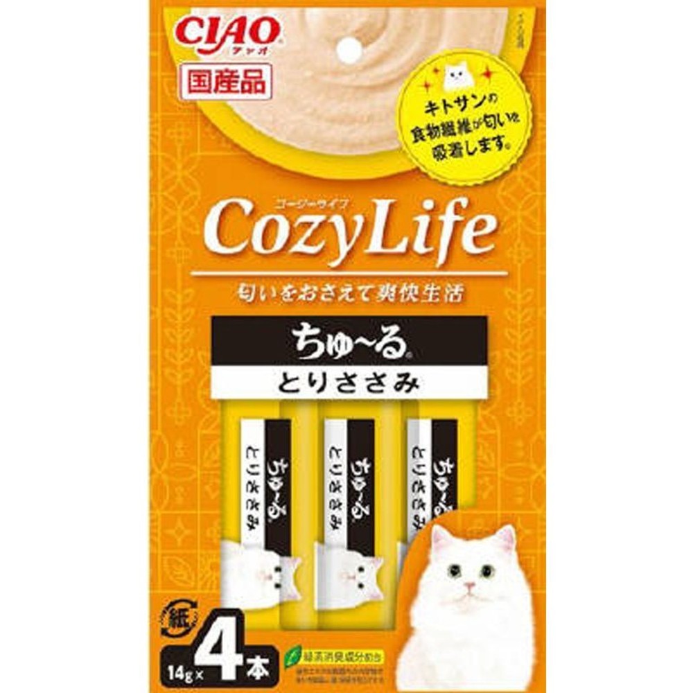 いなば　チャオＣｏｚｙライフちゅーる　笹身　4本, ささみ, 14g&times;4本入り
