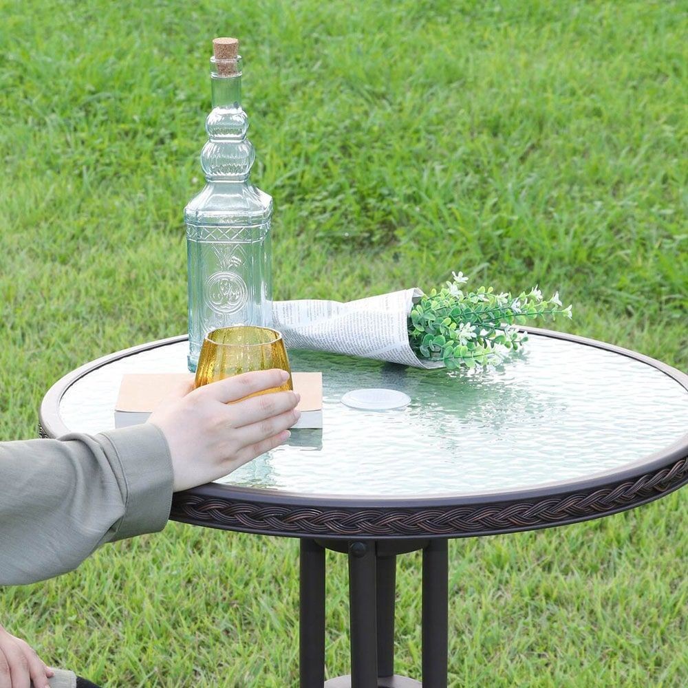 ガラステーブル2【メーカー直送・代引不可】, ブラック, ガラステーブル