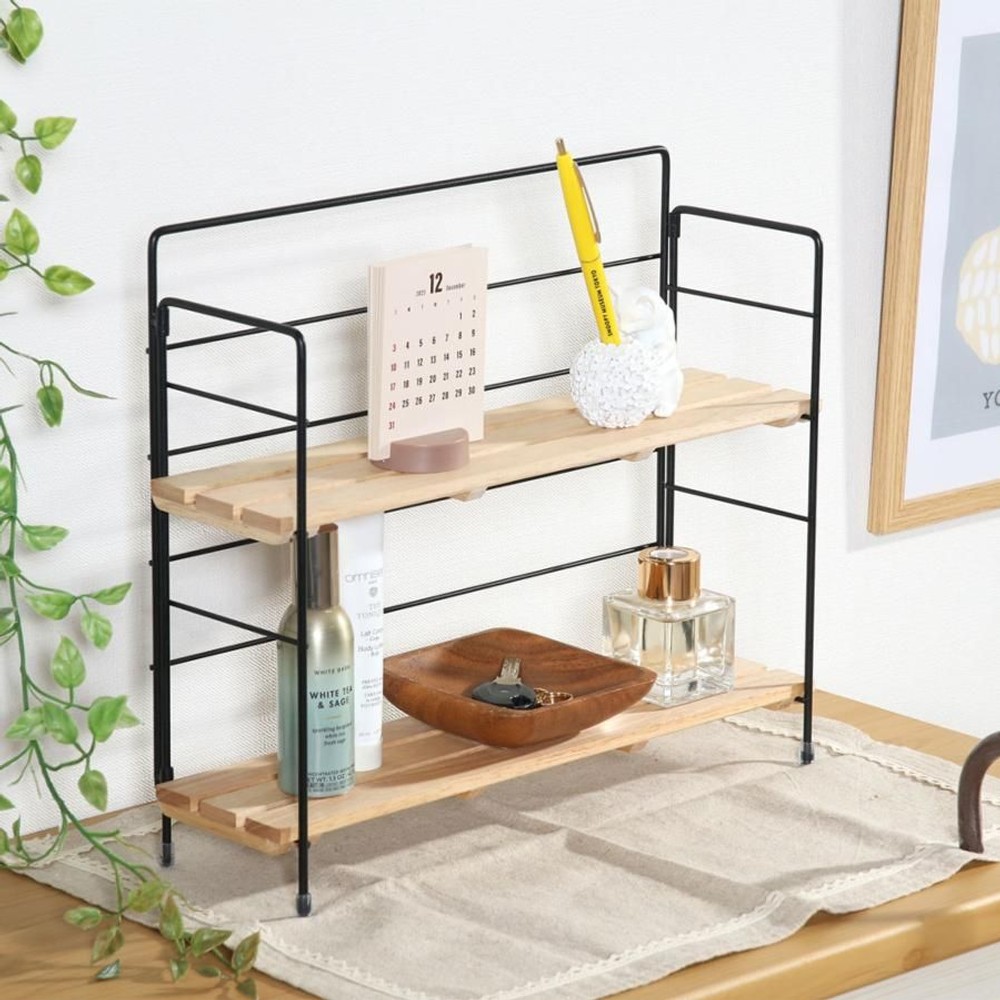 不二貿易 ウッドミニシェルフ　ワイド 【メーカー直送 代引不可】, ホワイト, WH